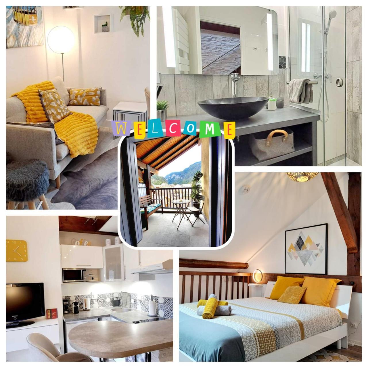 Yellow Home-By So'Serenityhome-Balcon Vue Montagne-Mezzanine Cluses Eksteriør billede